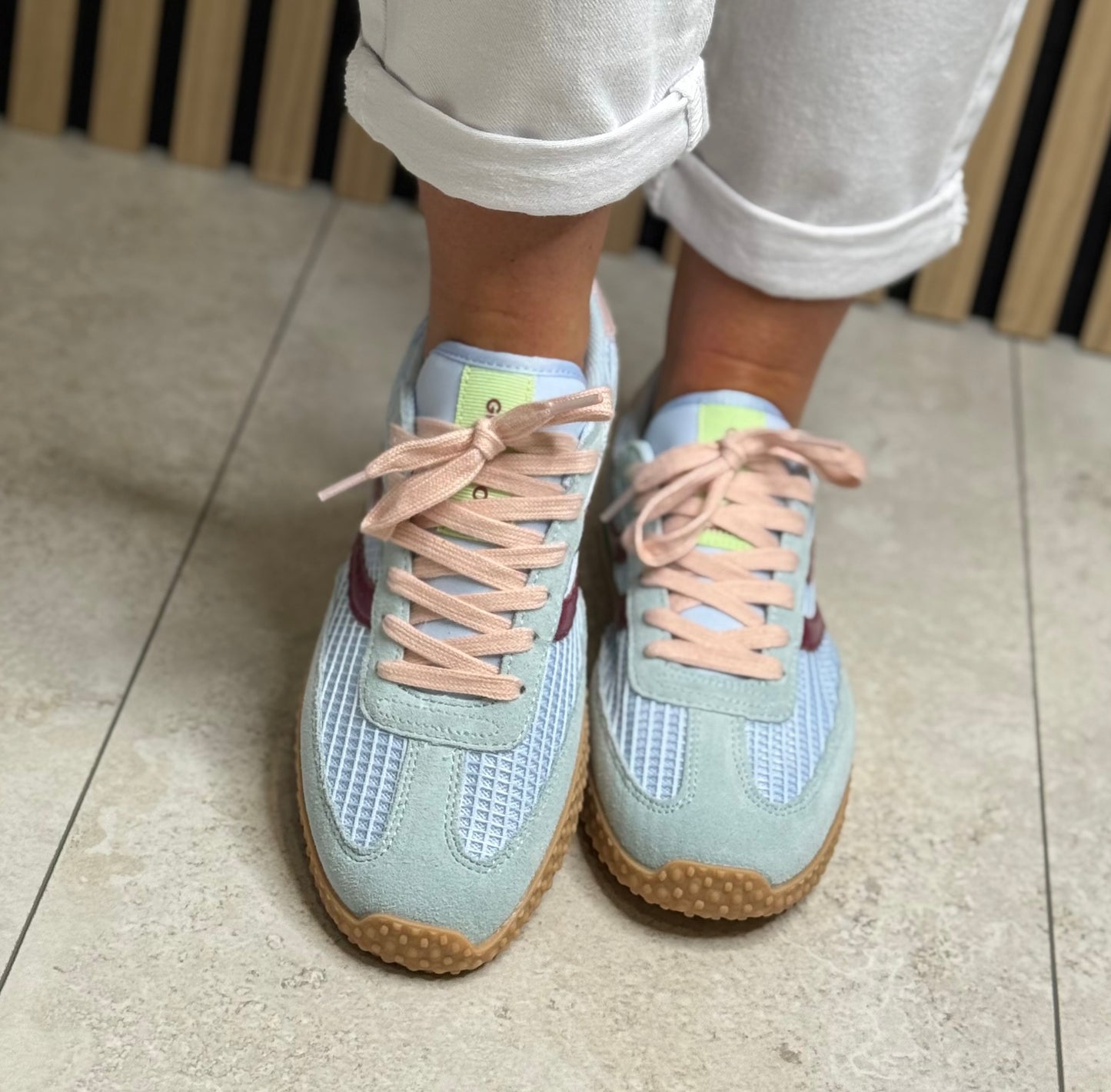 Gioseppo - 'Chake' Blue Multi Suede Trainer