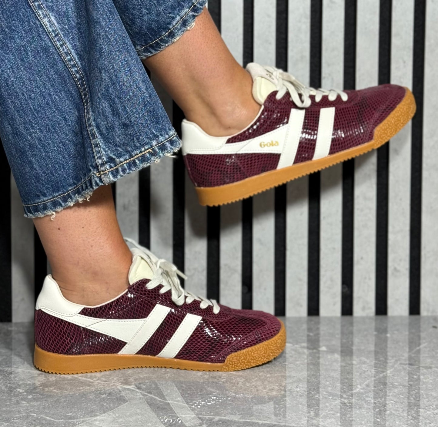 Gola - ‘Elan Serpent' Windsor Wine/Off White Trainer