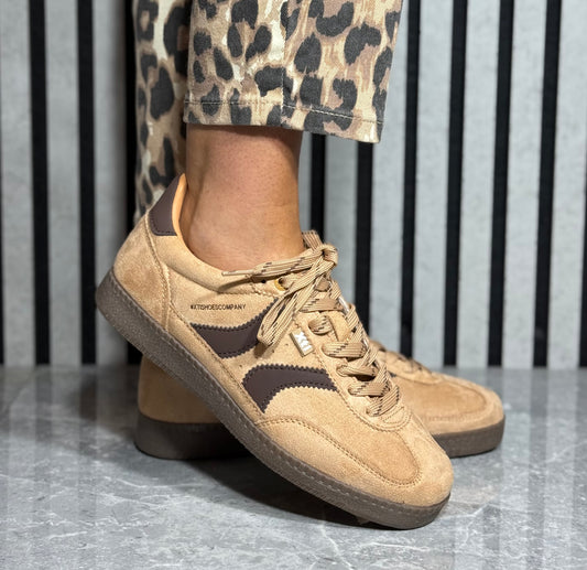 Xti - Camel/Brown Side Stripe Trainer (146125)