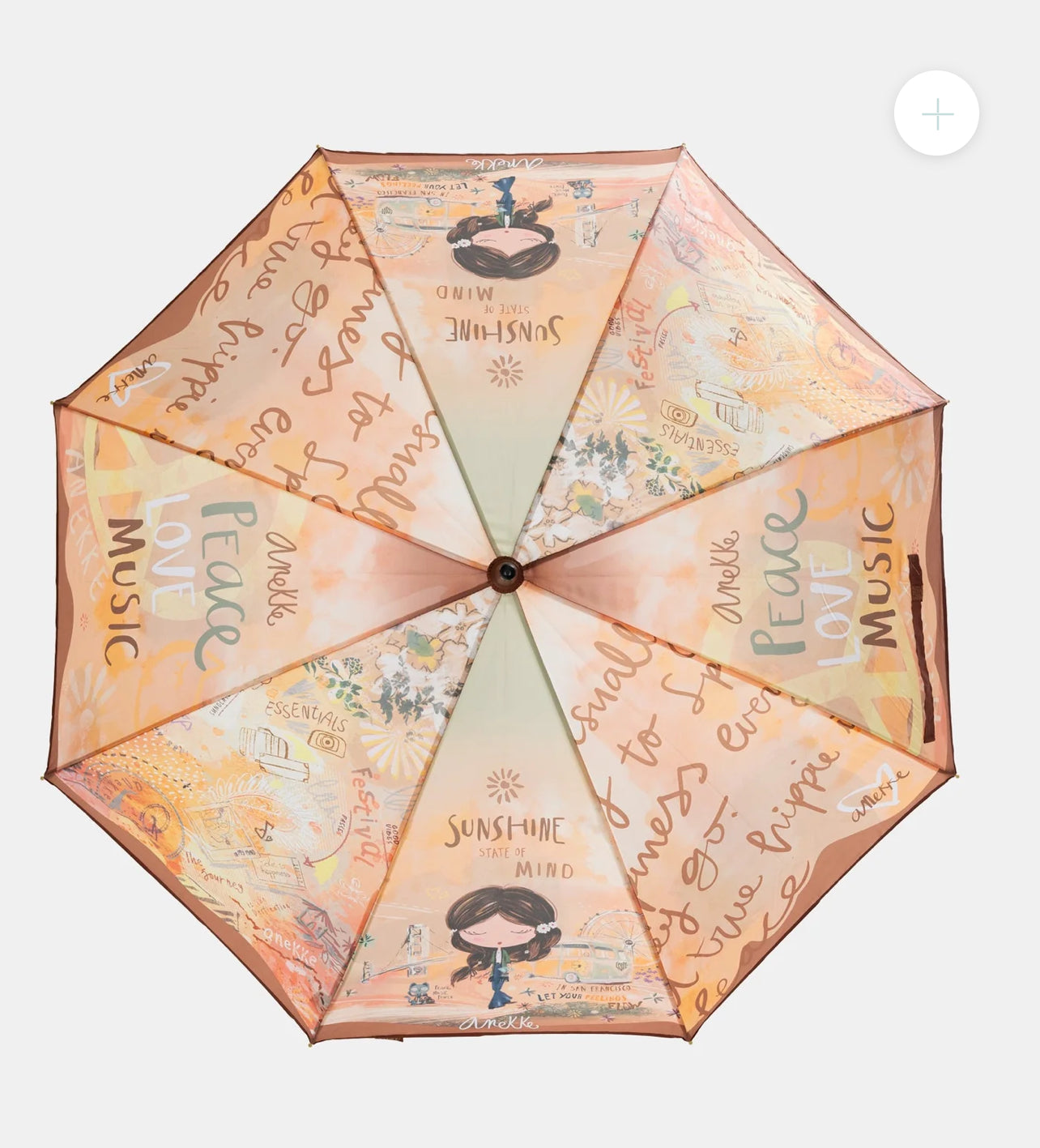 anekke - ‘Peace & Love’ Long Umbrella.