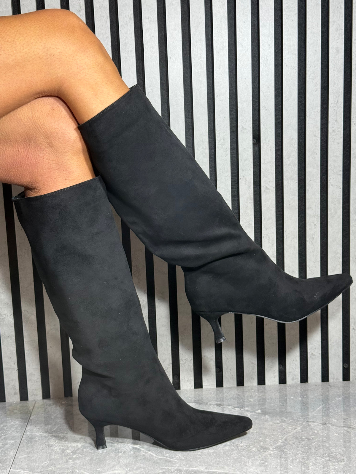 Rant & Rave- 'Daisy' Black Long Boot