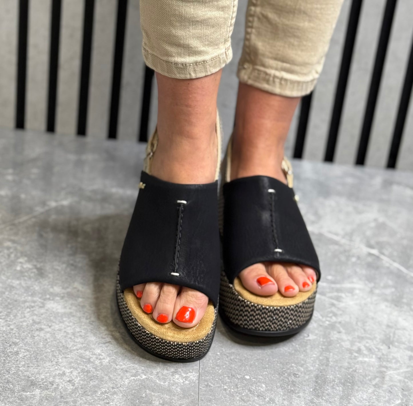 Rieker - Black Platform Sandal