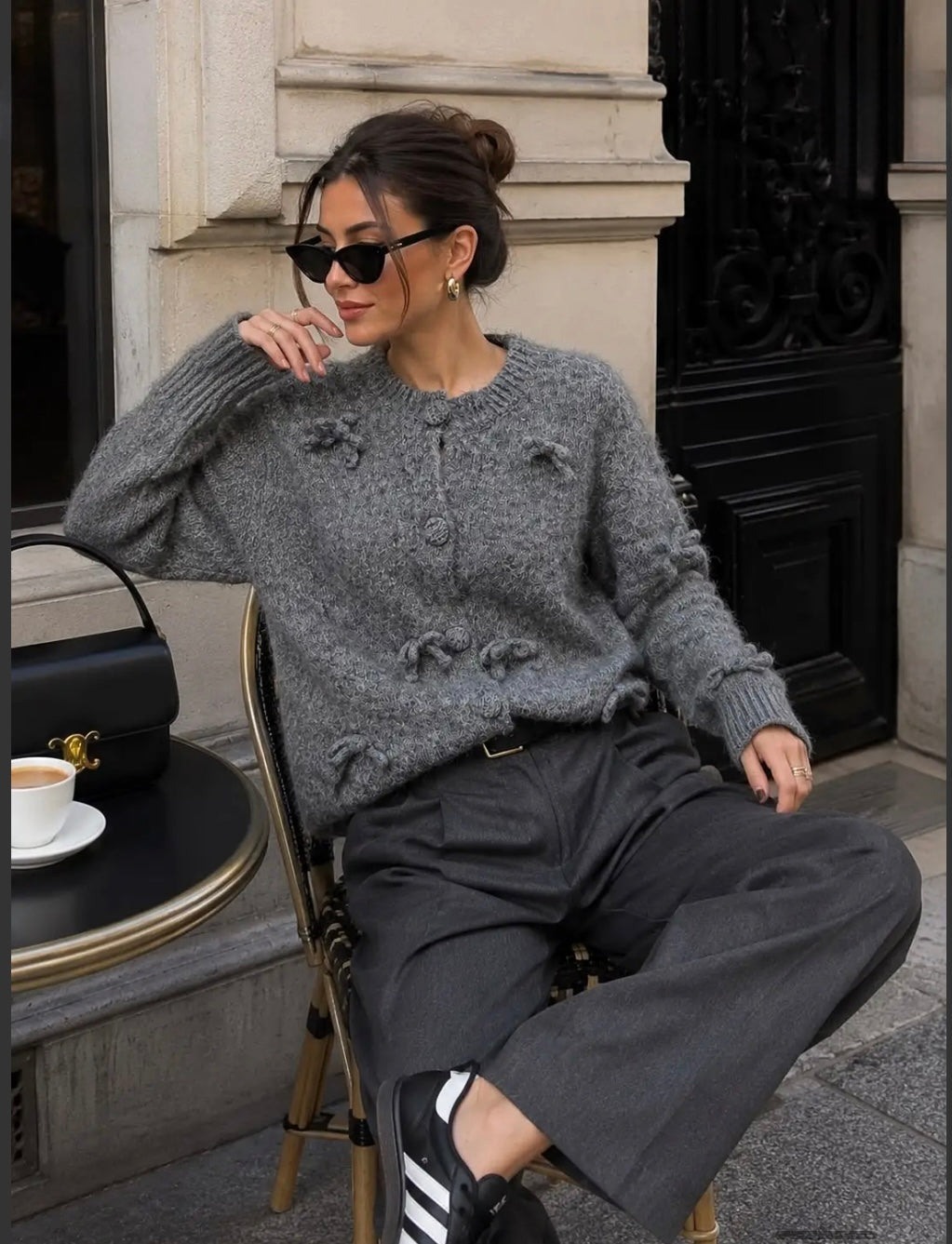 Grey Knot Detail Cardi