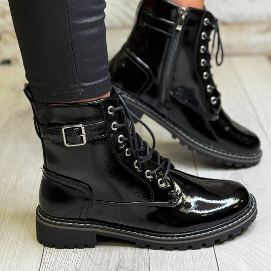 Lunar - 'Parlour' Black Patent Boot