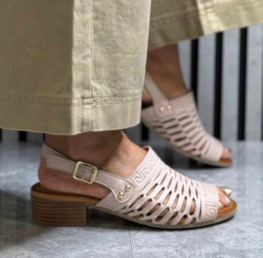 Modella - ‘Coral' Powder Pink Leather Sandal