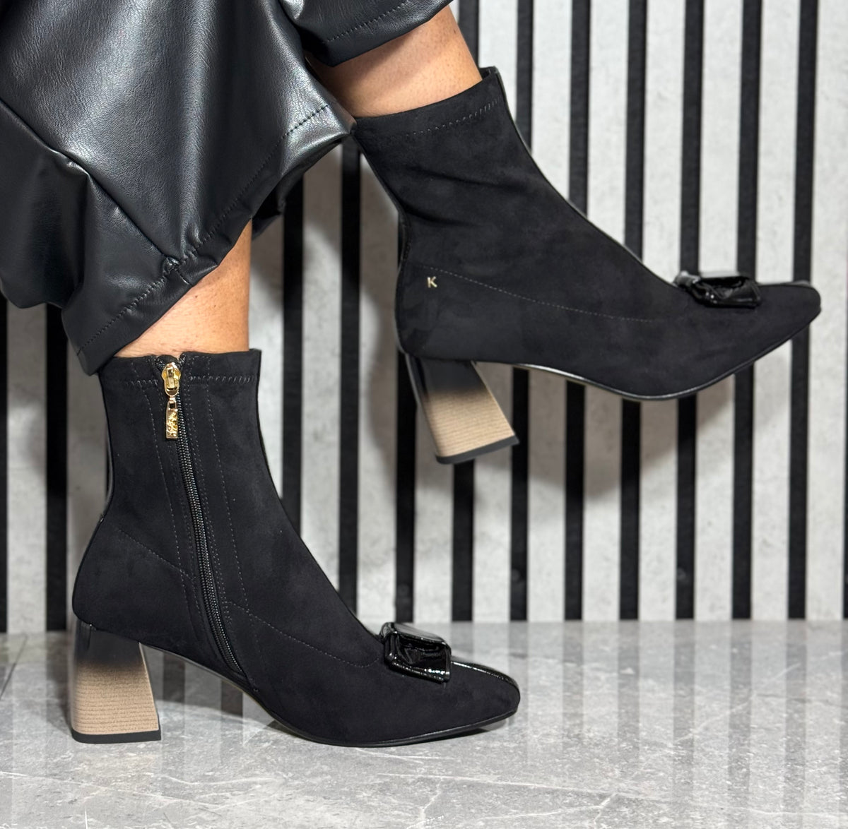 Kate Appleby - ‘Abbotsley' Schwarz Patent Trim Boot