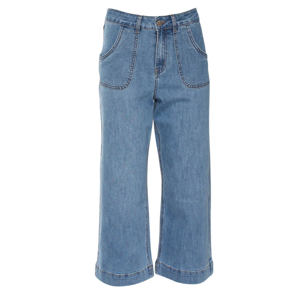 Rant & Rave ‘Etta’ Light Wash Wide Leg Crop Jean