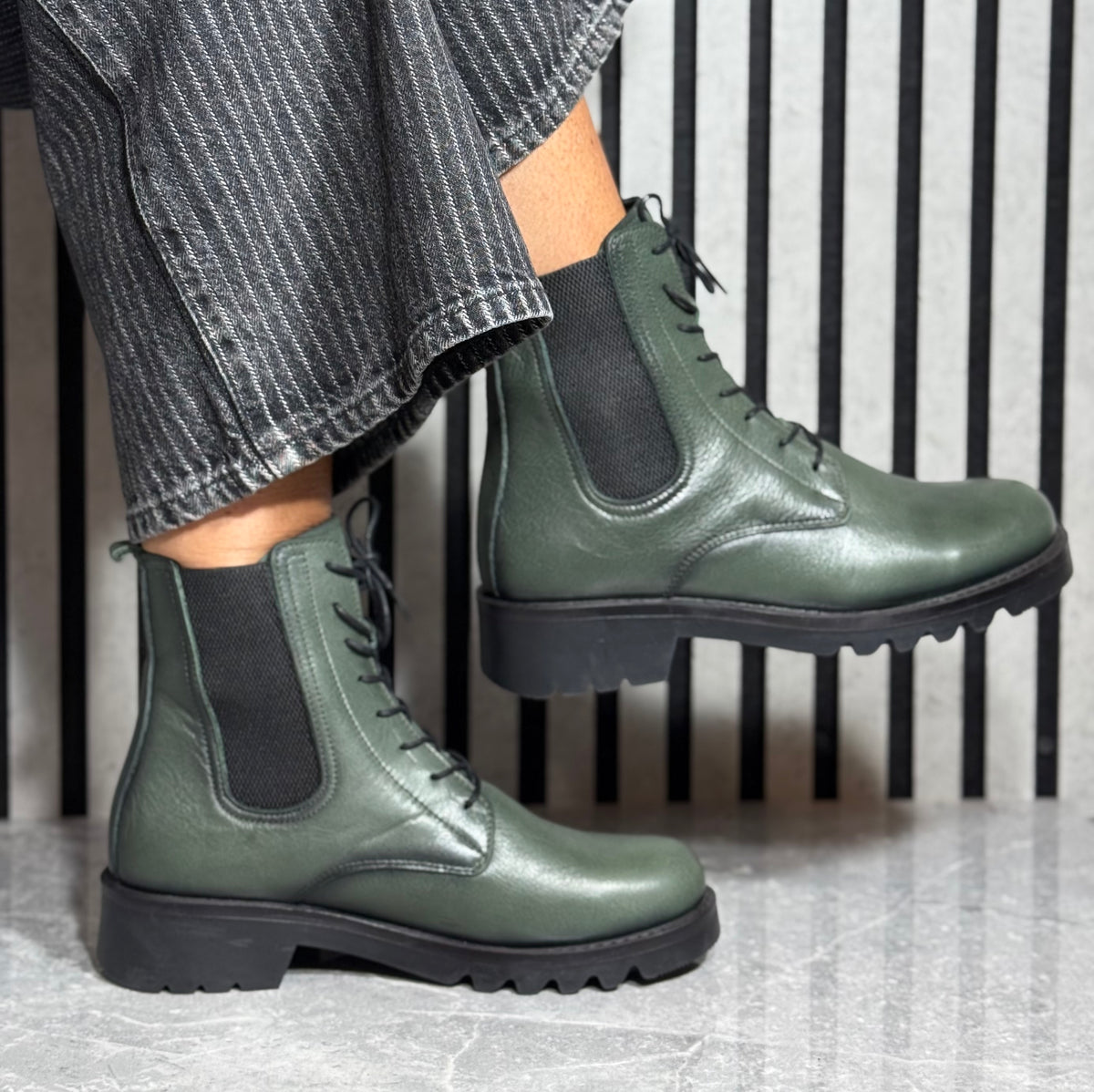 Modella - Forest Green Soft Leather Boot