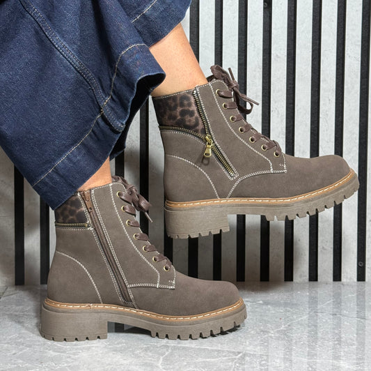 Lunar - 'Georgina' Brown Zip Detail Boot