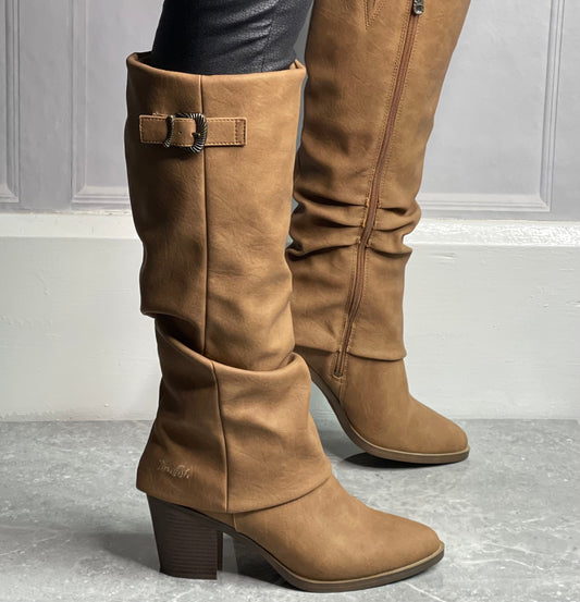 Blowfish - Tan Nubuck Ruched Long Boot