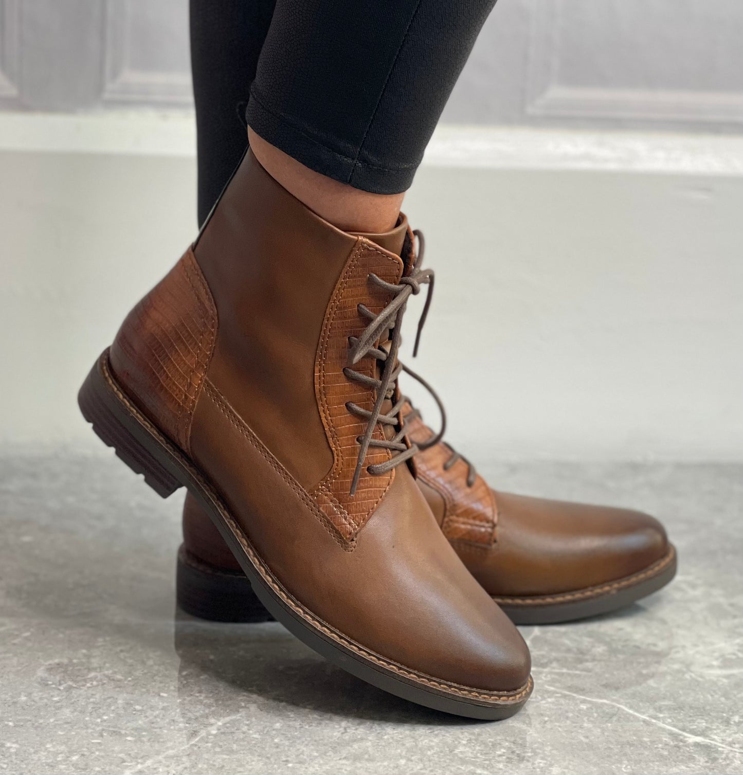 Marco Tozzi - Cognac Leather Boot