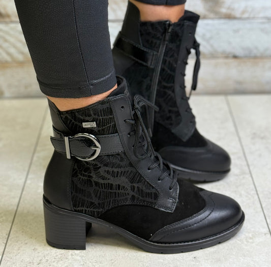 Remonte - Black Strap Detail Combo Boot