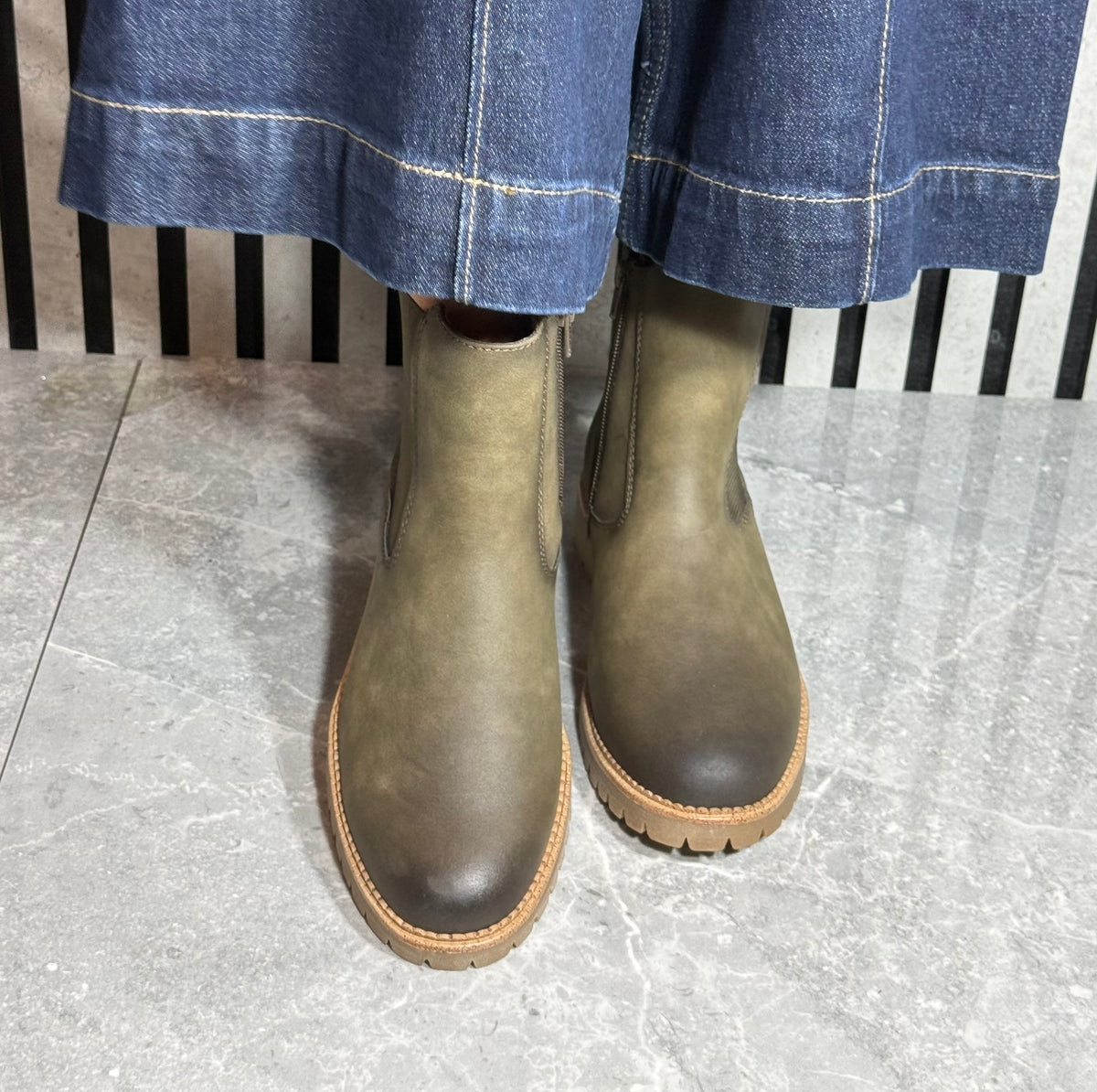 Jana -  Olive Ankle Boot