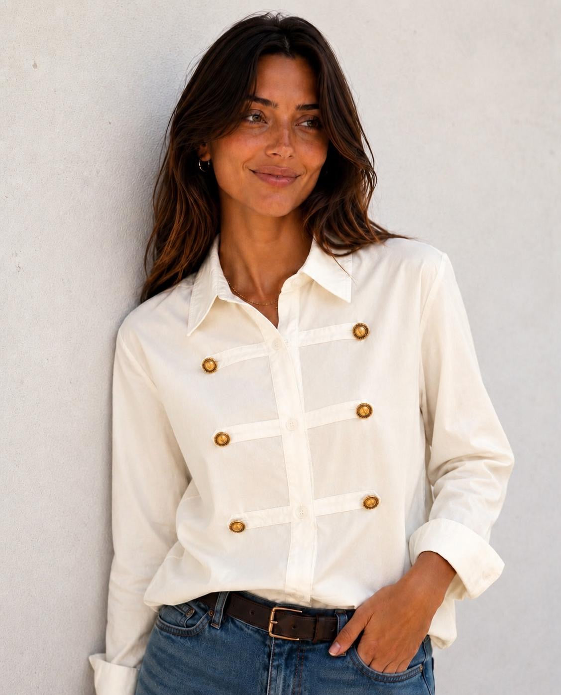 Off White Military Style Shirt