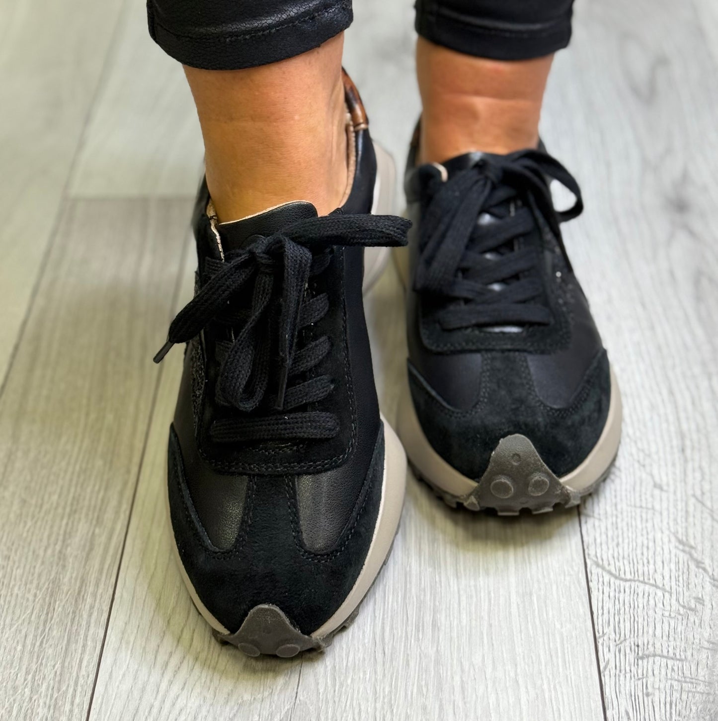 Kate Appleby - ‘Clement' Black Glitz Combo Trainer