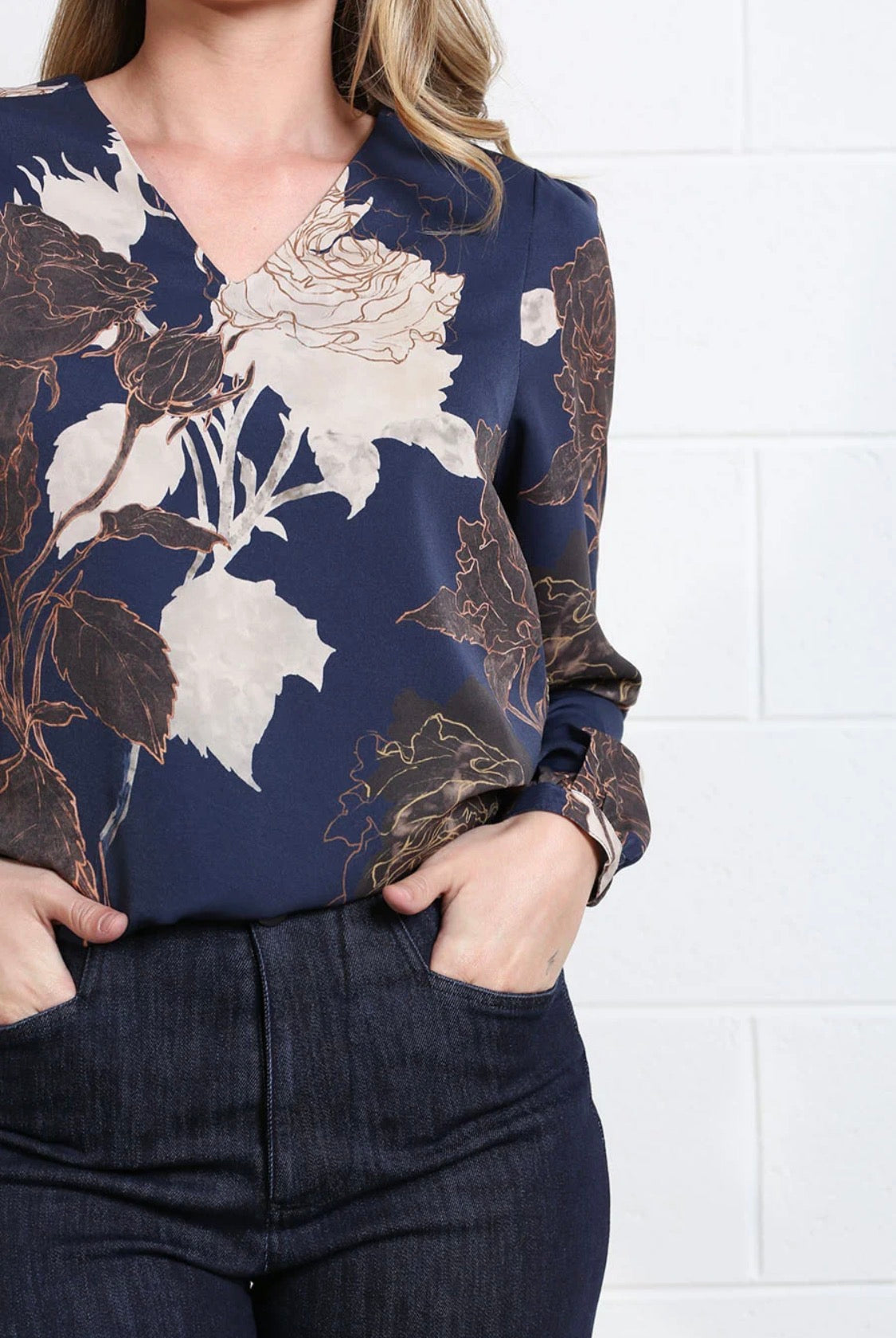 Rant & Rave - Mia Blue Floral Blouse