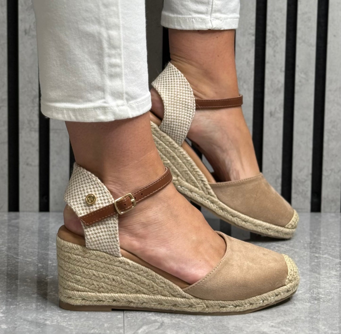Xti - Beige Espadrille Wedge Sandal (140746)