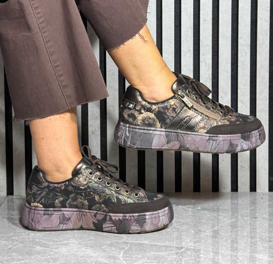 Rieker - Brown Floral Combo Trainer
