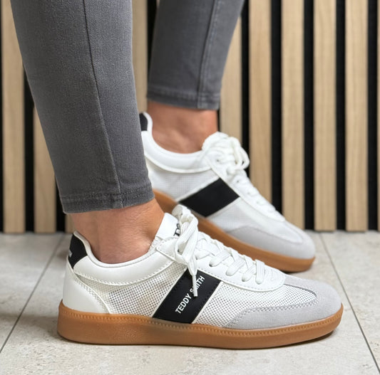Teddy Smith -  White Mesh/Suede Trainer (120521)