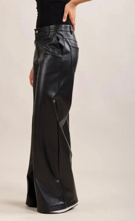 Toxik3 - Black Faux Leather Trouser