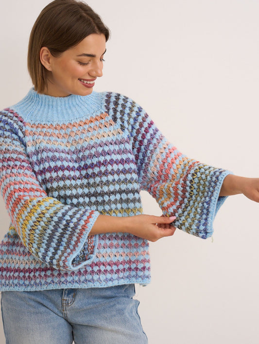 Powder Blue Multi Loose Knit.