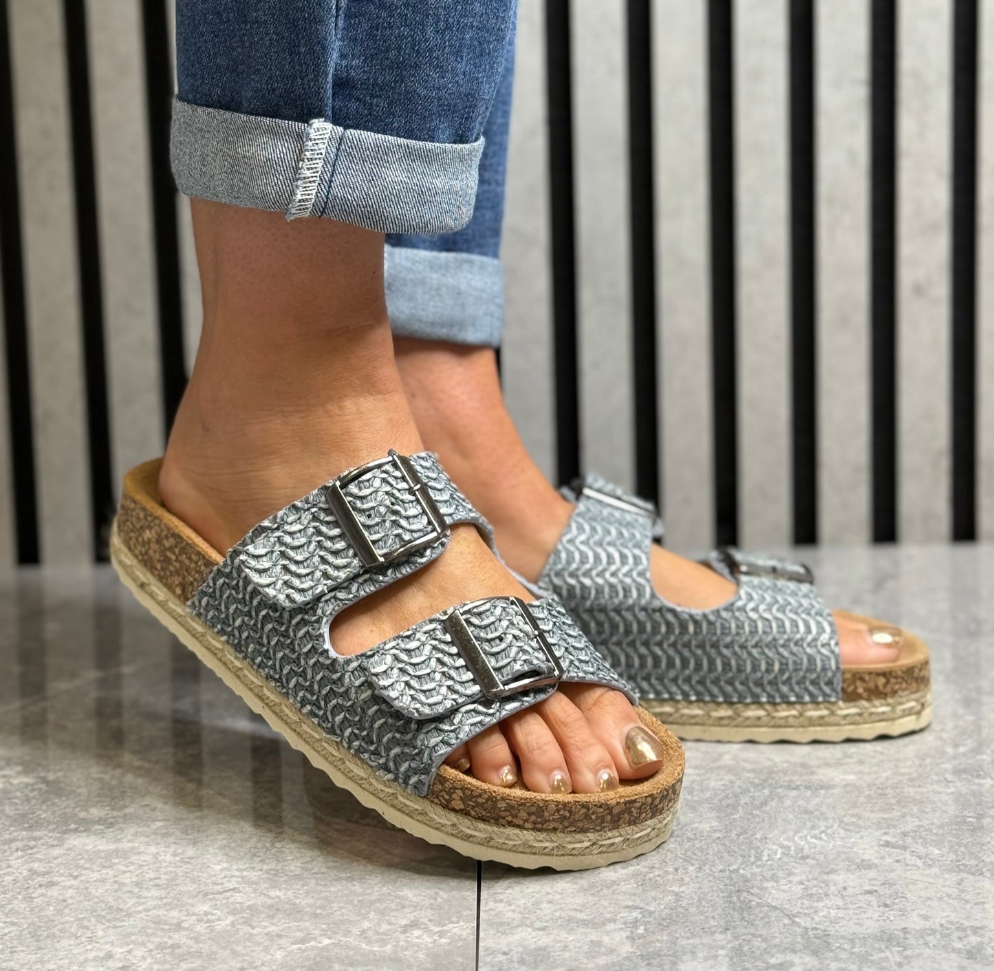 Lunar - 'Sundae’ Blue Double Buckle Slider