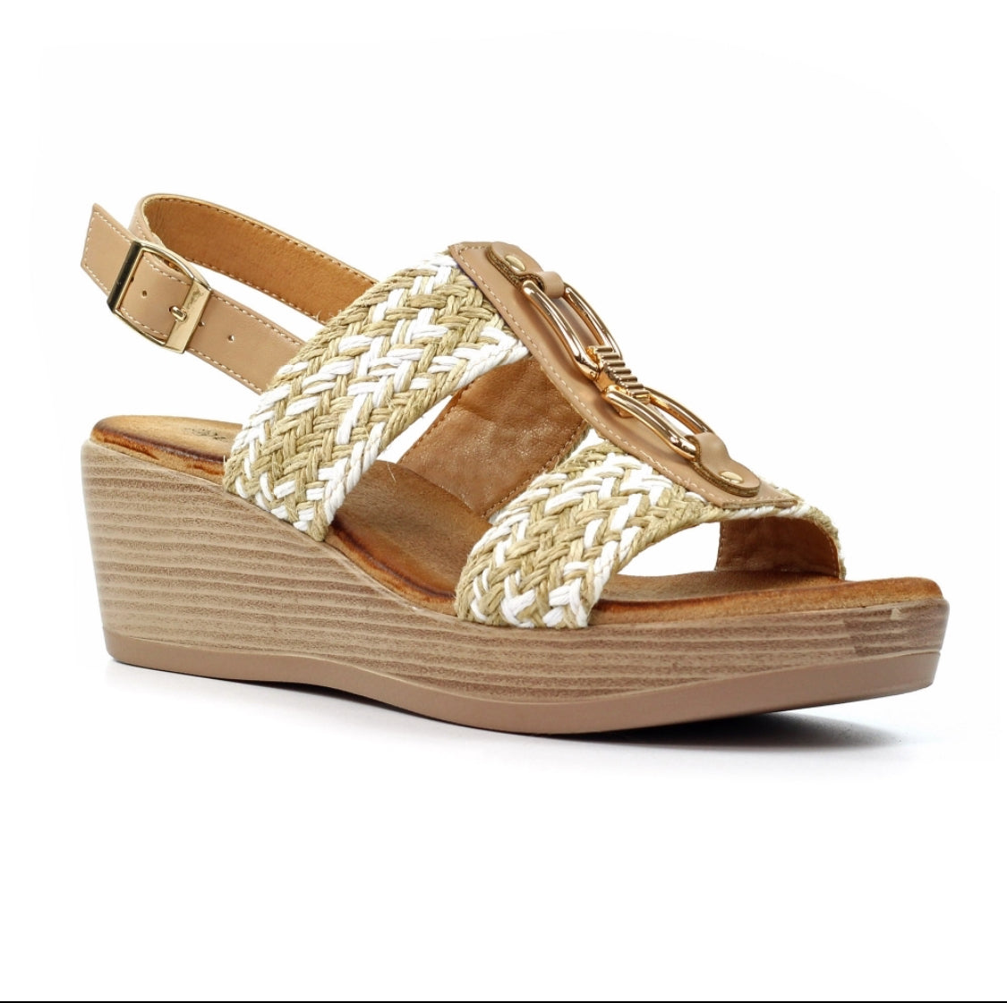 Lunar - 'Jamie' Beige Wedge Sandal