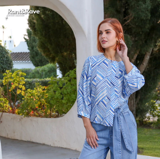 Rant & Rave - ‘Alexis’ Blue Blouse