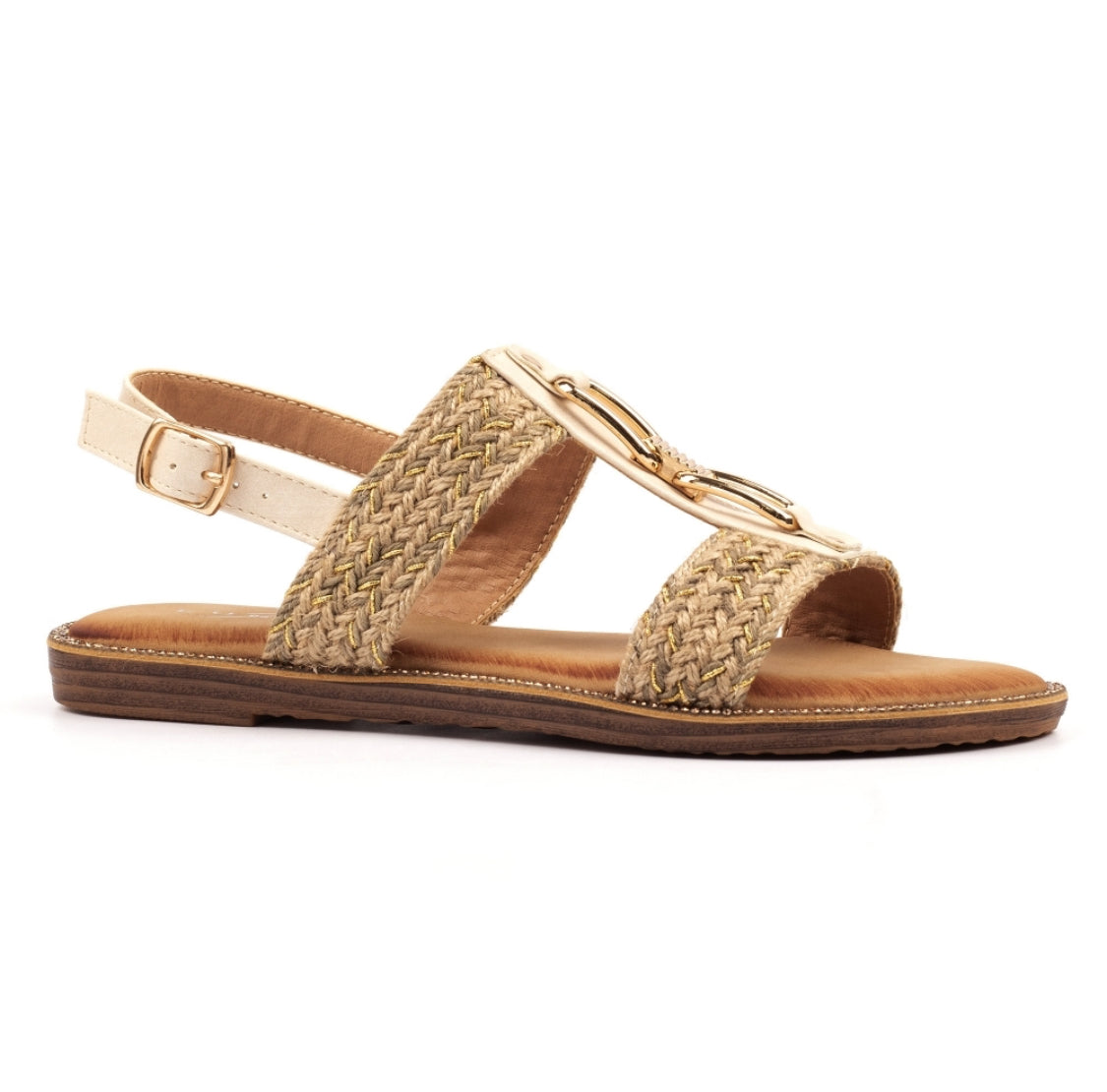 Lunar - 'Lumi' Cream Woven Sandal