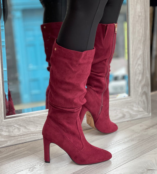 Una Healy - 'Famous Five' Aubergine Mid Slouch Boot