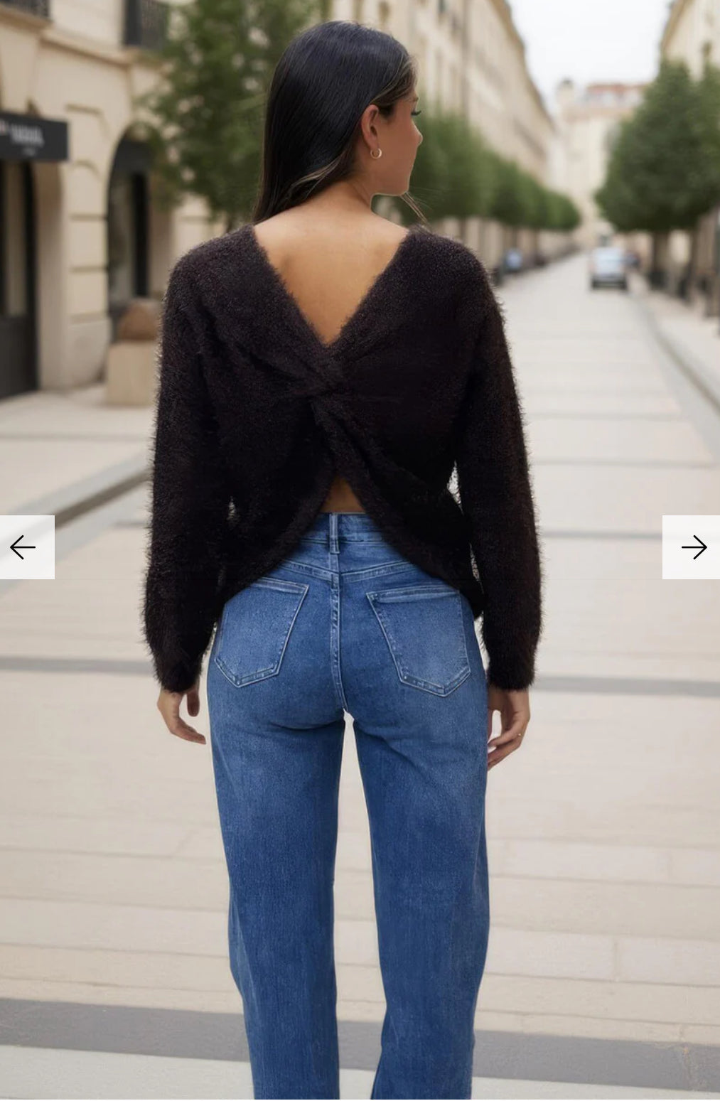 AX Paris - Chocolate Fluffy Knit Twist Detail Jumper