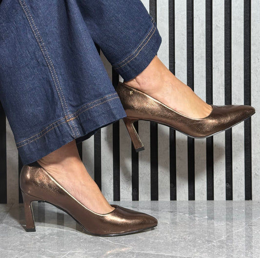 Kate Appleby - ‘Bamburgh' Antique Metallic Heel