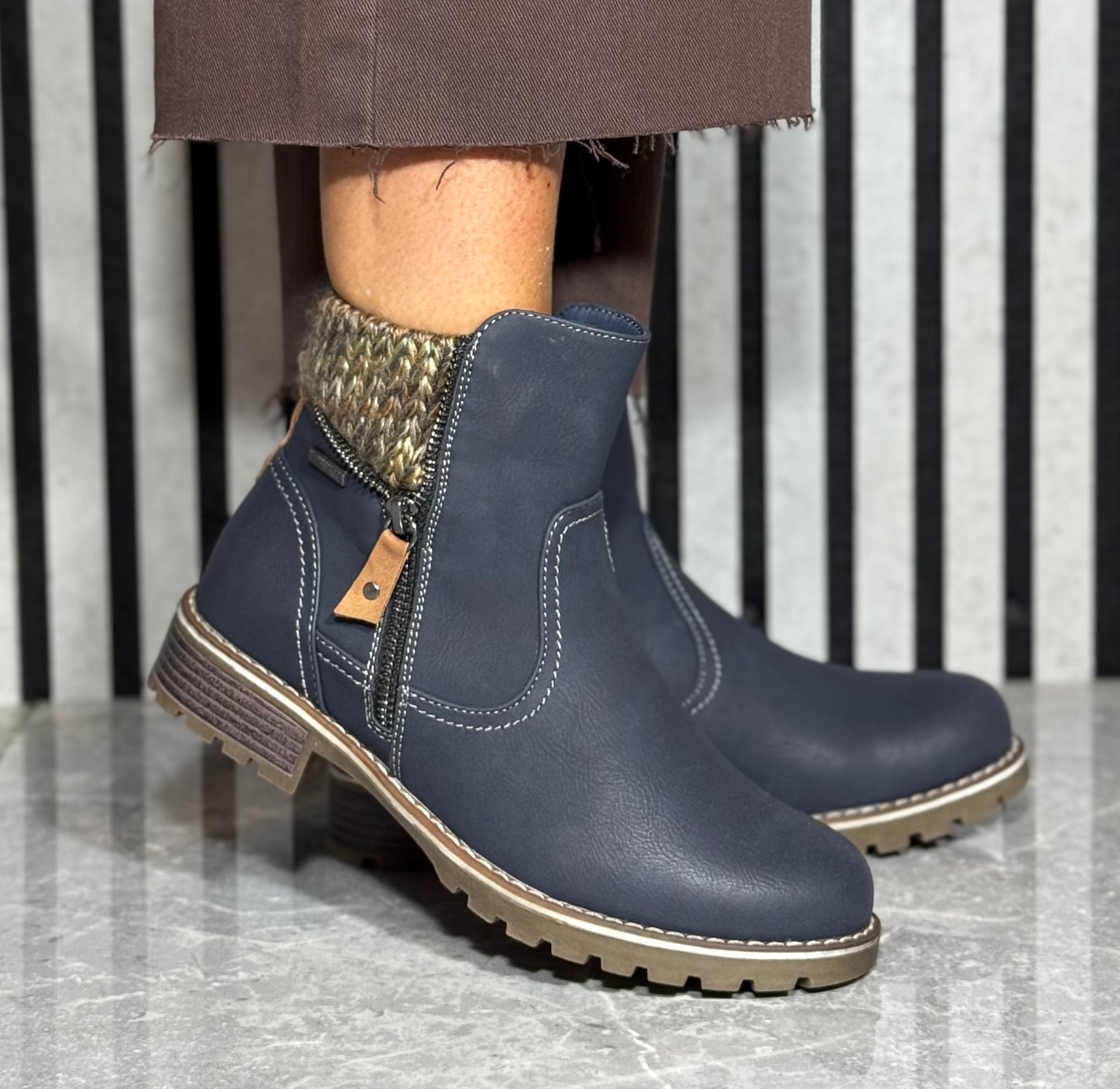 Lunar - 'Breeze' Navy Waterproof Ankle Boot