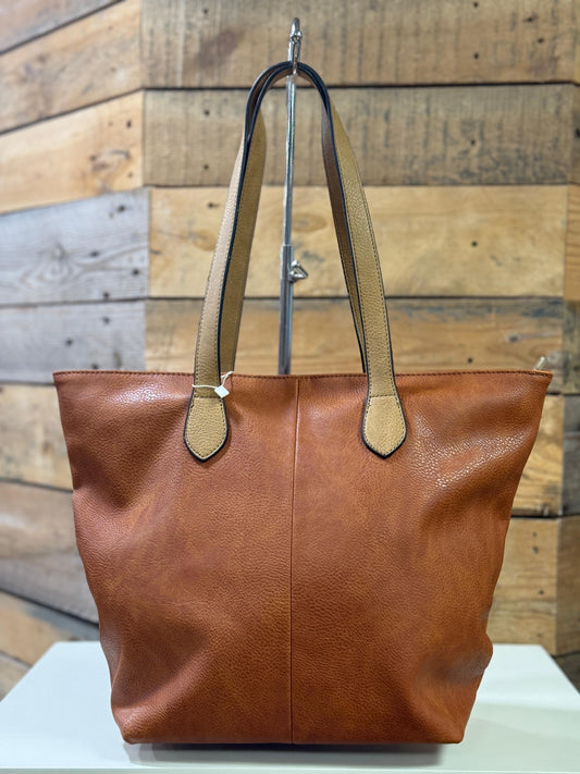 hannah k - 'Fiona' Tan Faux Leather Shopper Bag