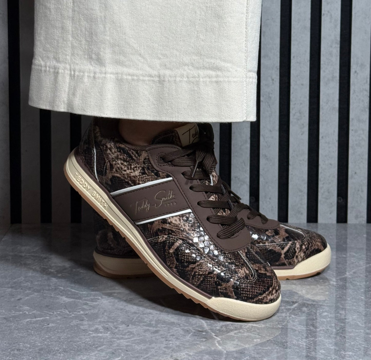 Teddy Smith - Brown Snake Print Trainer (121005)