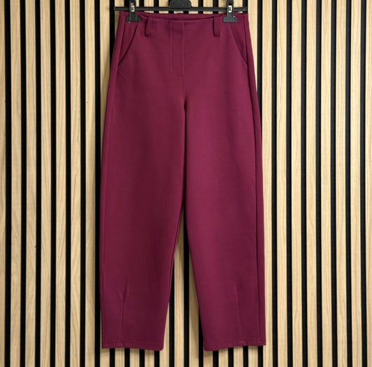 Wine Pintuck 7/8 Trouser
