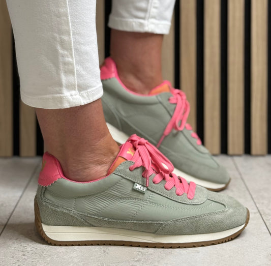 Xti - Khaki/Pink Combo Trainer (145209)