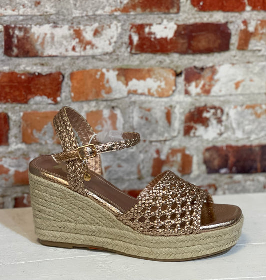 Xti - Rose Gold Espadrille Wedge Sandal