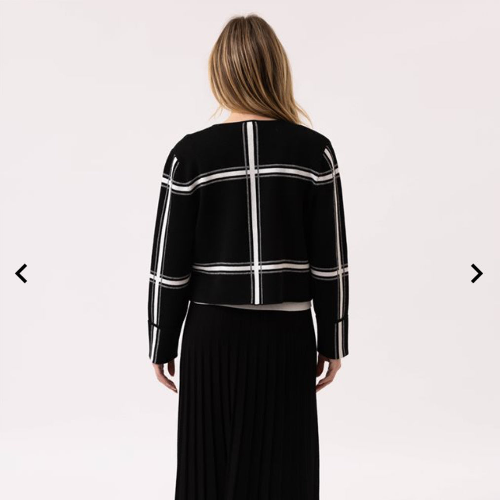 Marble - Black Checked Cardigan