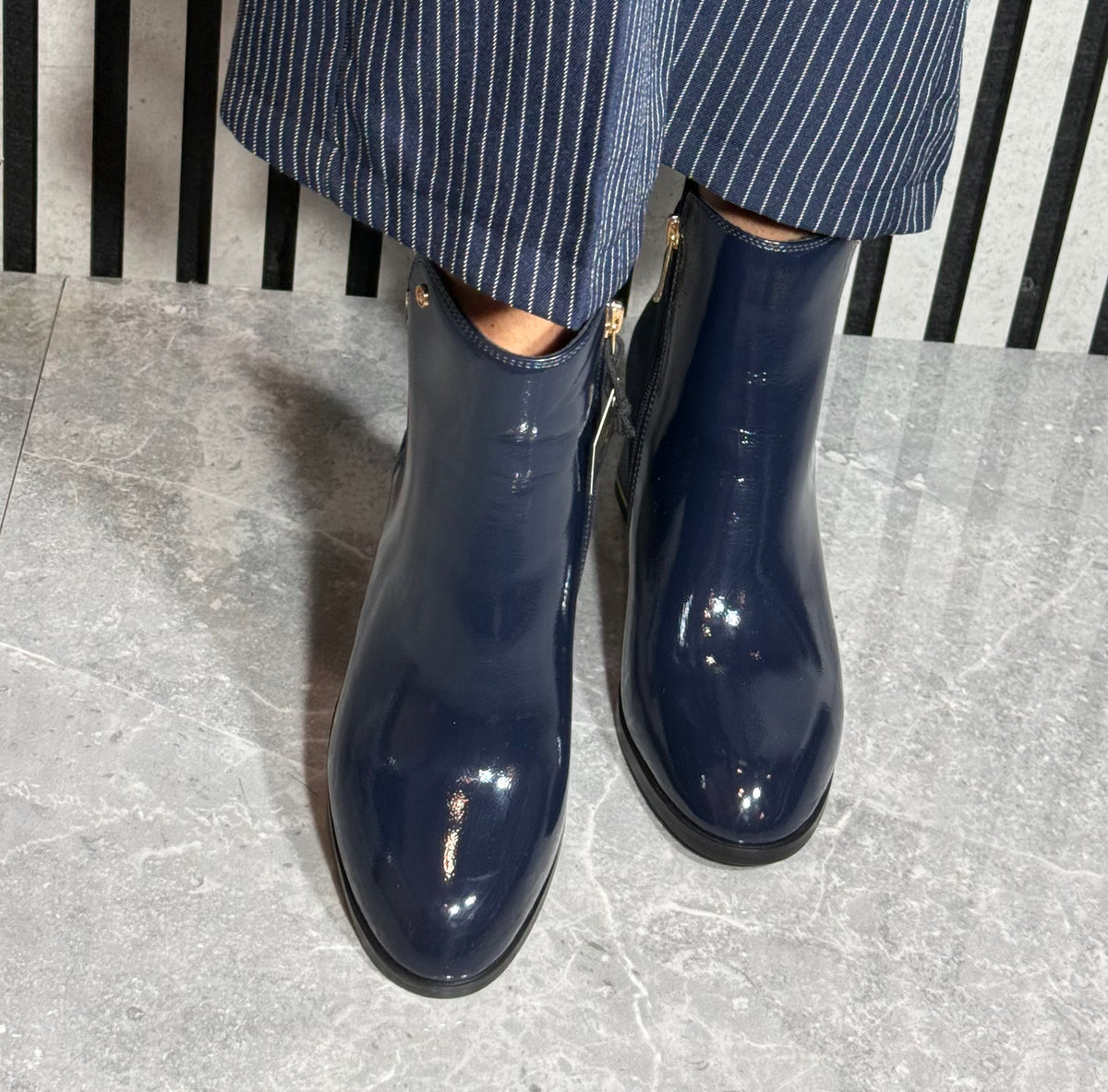 Zanni & Co - 'Fuyang One' Cobalt Mix Block Heel Boot