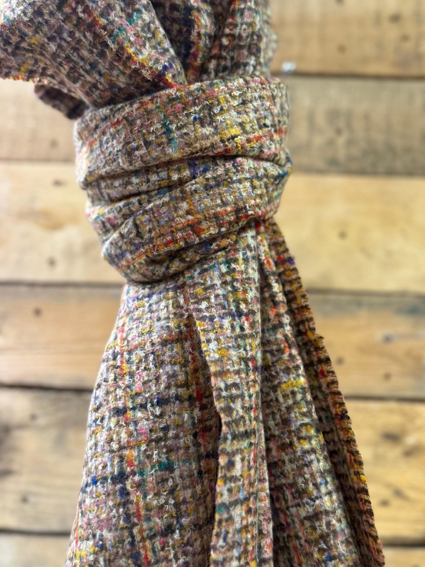 hannah k - Dark Multi Coloured Tweed Scarf