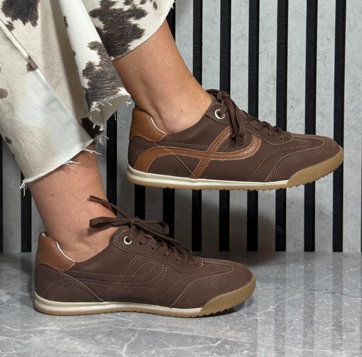 Pegada - Brown Detailed Suede Trainer