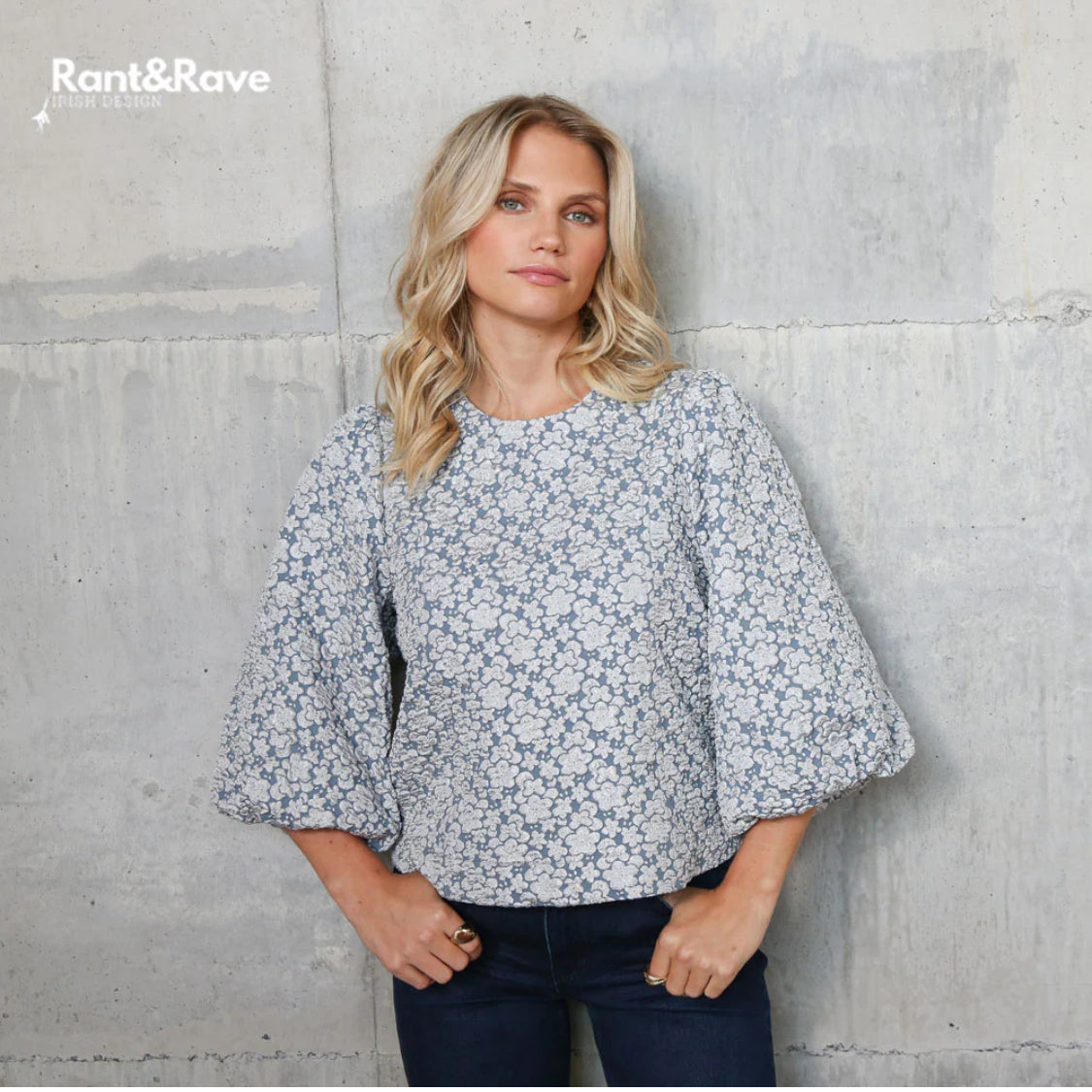 Rant & Rave - 'Quinn’ Ice Blue Top