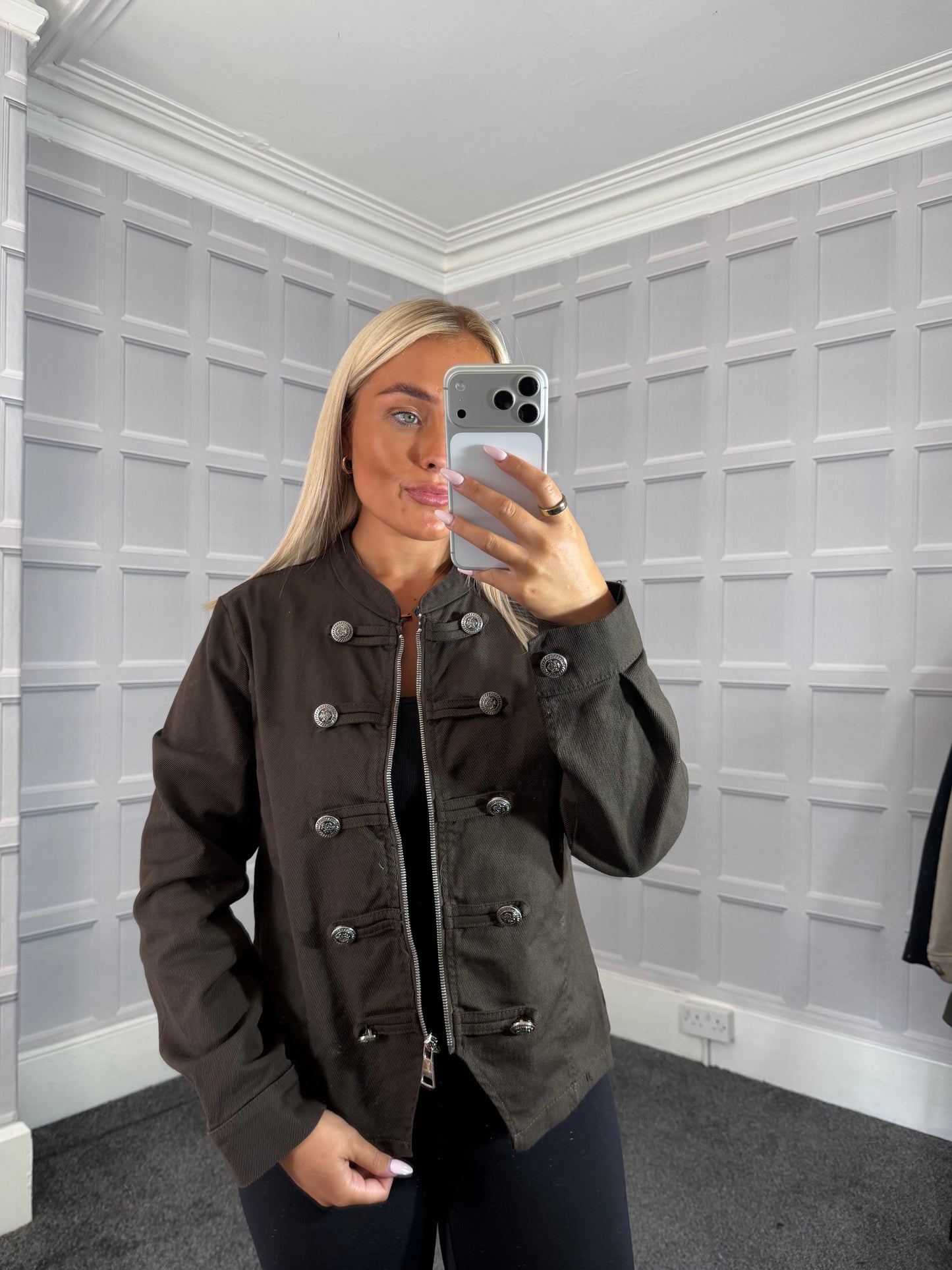 Chocolate Military Style Jacket