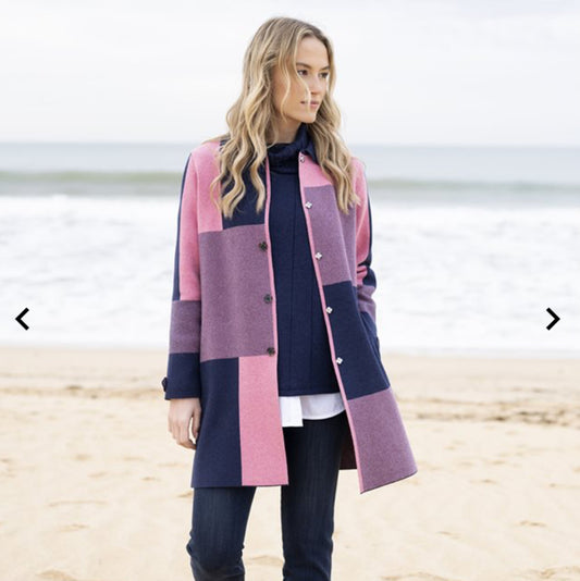 Marble - Pink/Navy Longline Cardigan