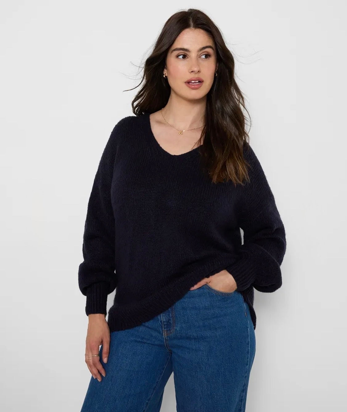 Joe Browns -  Navy Oh So Cosy V Neck Jumper