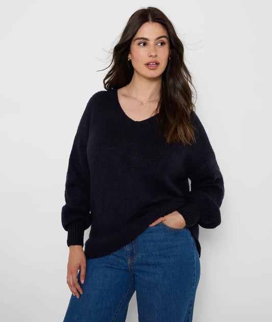 Joe Browns -  Navy Oh So Cosy V Neck Jumper