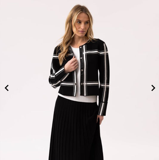 Marble - Black Checked Cardigan