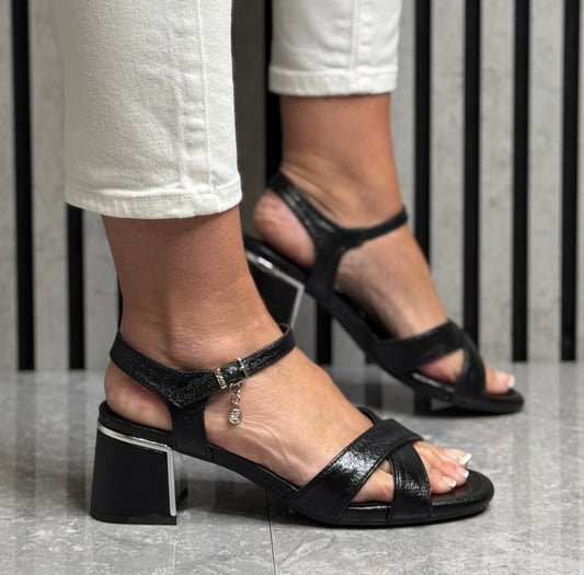 Xti - Black Block Heel Sandal (145344)