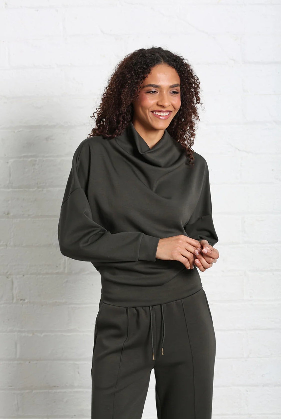 Rant & Rave - Sable Khaki Cowl Neck